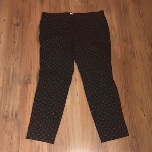 Gap. Black & brown skinny ankle pant. Size 14.